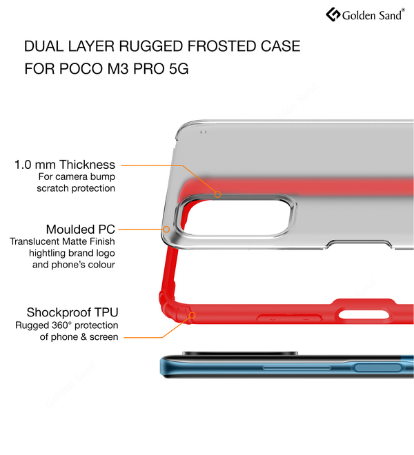 Xiaomi Redmi Note 10T 5G, Poco M3 Pro 5G (6.5 inch) Back Cover | Rugged Frosted Series, Red