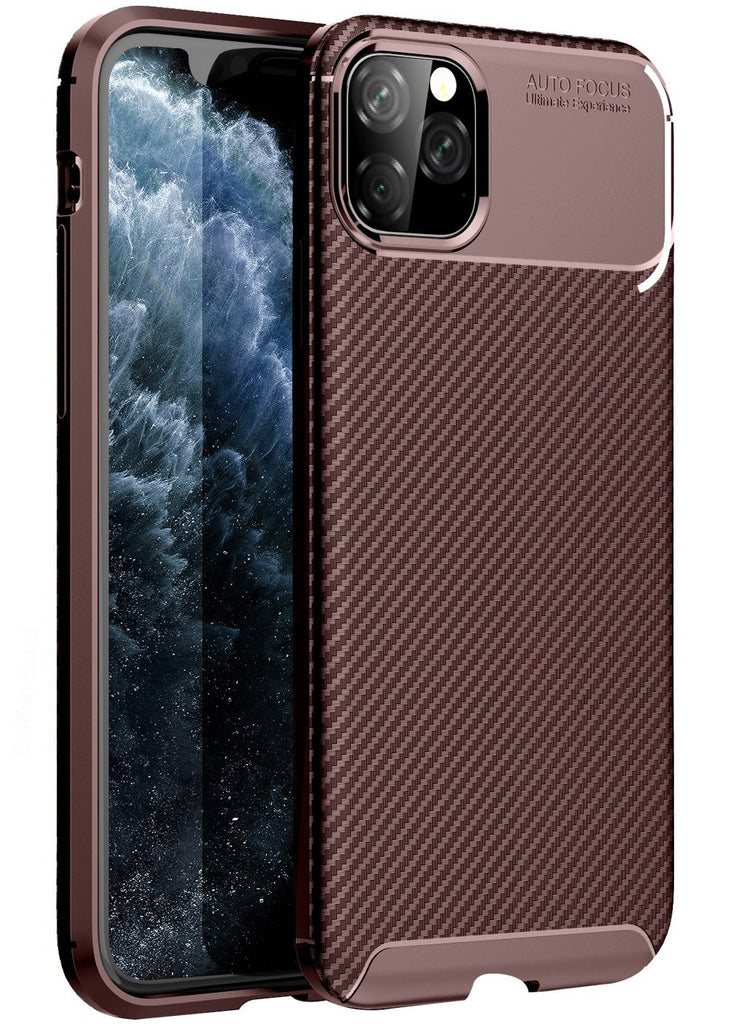 Aramid Fibre Series Shockproof Armor Back Cover for Apple iPhone 11 Pro Max 6.5 inch, Brown - Golden Sand