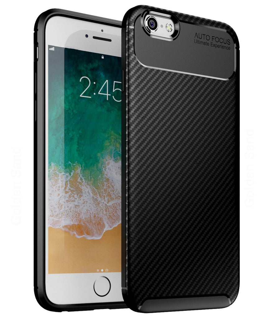 Aramid Fibre Series Shockproof Armor Back Cover for Apple iPhone 6,6s 4.7 inch, Black - Golden Sand