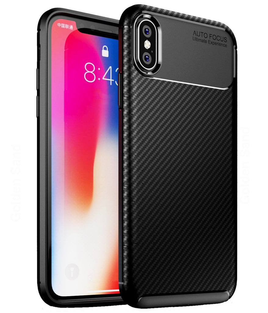 Aramid Fibre Series Shockproof Armor Back Cover for Apple iPhone X, XS 5.8 inch, Black - Golden Sand