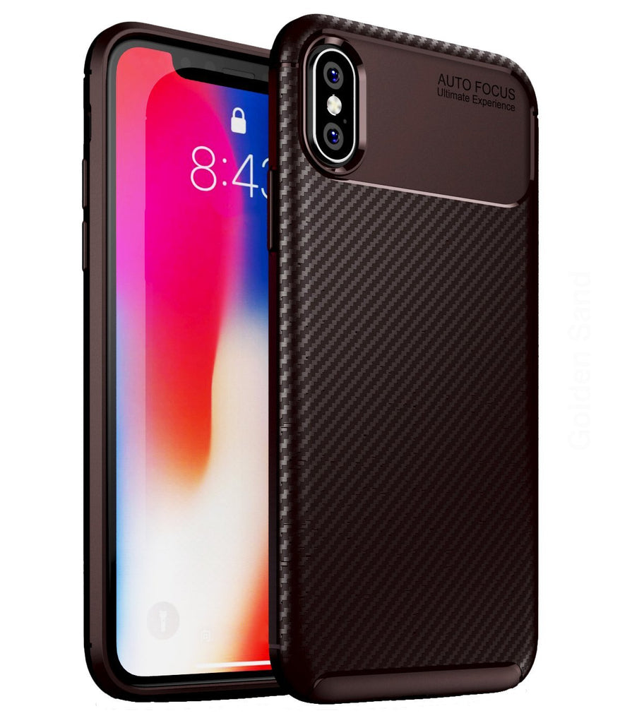 Aramid Fibre Series Shockproof Armor Back Cover for Apple iPhone X, XS 5.8 inch, Brown - Golden Sand