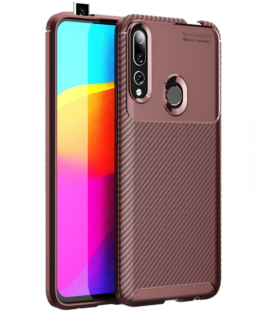 Aramid Fibre Series Shockproof Armor Back Cover for Honor 9X, Huawei Y9 Prime 2019 6.5 inch, Brown - Golden Sand