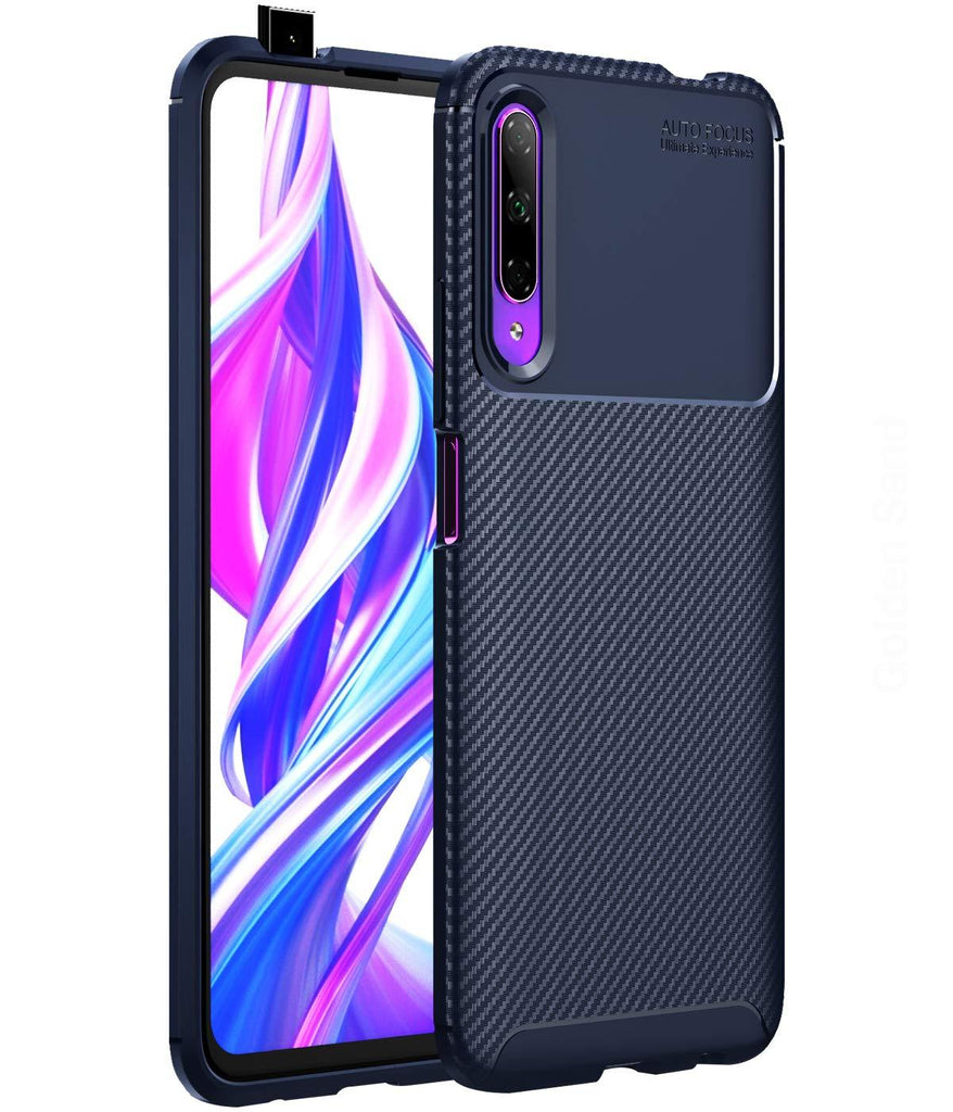 Aramid Fibre Series Shockproof Armor Back Cover for Honor 9X Pro, Huawei Y9s, Mystic Blue - Golden Sand