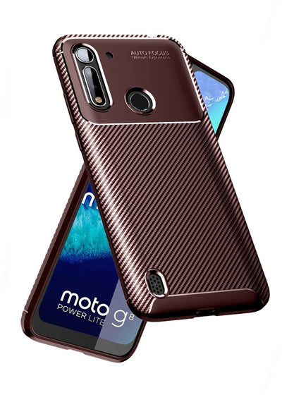 Aramid Fibre Series Shockproof Armor Back Cover for Moto G8 Power Lite 6.5 inch, Brown - Golden Sand