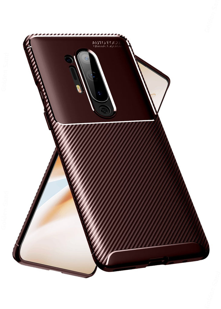 Aramid Fibre Series Shockproof Armor Back Cover for One Plus 8 Pro 6.78 inch, Brown - Golden Sand