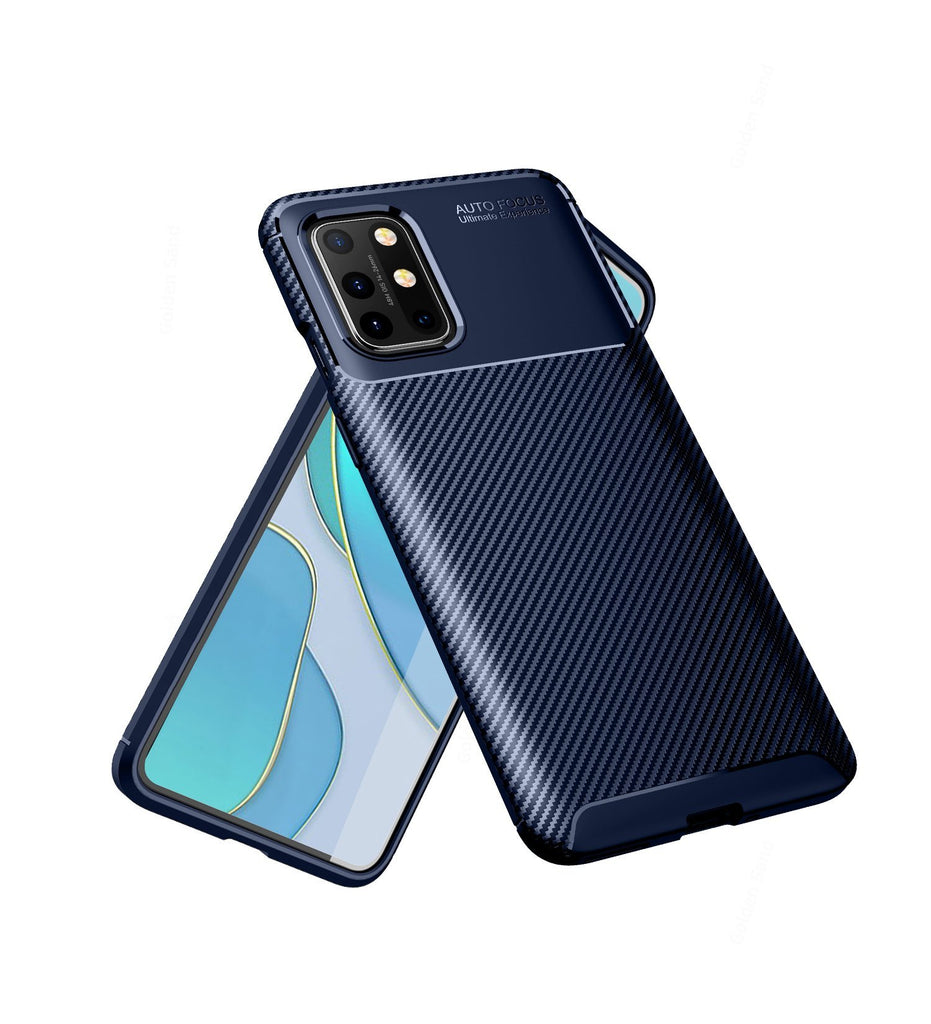 Aramid Fibre Series Shockproof Armor Back Cover for OnePlus 8T, Blue - Golden Sand