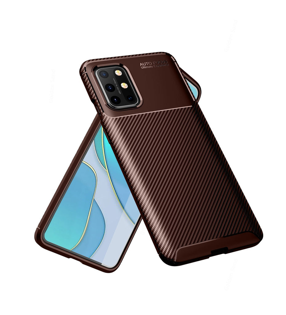 Aramid Fibre Series Shockproof Armor Back Cover for OnePlus 8T, Brown - Golden Sand
