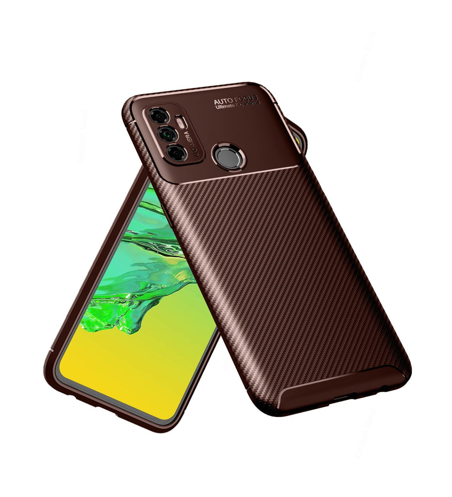 Aramid Fibre Series Shockproof Armor Back Cover for Oppo A53, Oppo A33 (2020), Brown - Golden Sand