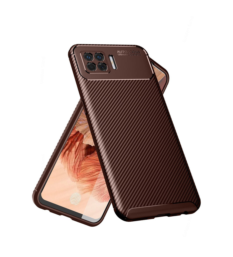 Aramid Fibre Series Shockproof Armor Back Cover for Oppo F17, Brown - Golden Sand