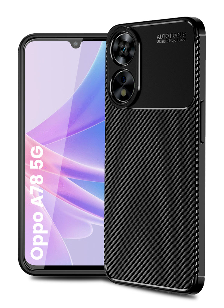 Aramid Fibre Series Shockproof Armor Back Cover for Oppo A78 5G, 6.56 inch, Black