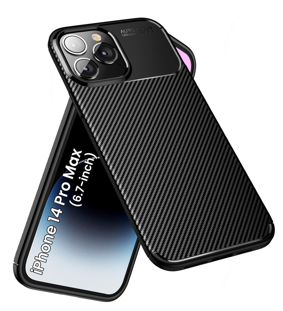 Aramid Fibre Series Shockproof Armor Back Cover for Apple iPhone 14 Pro Max, 6.7 inch, Black