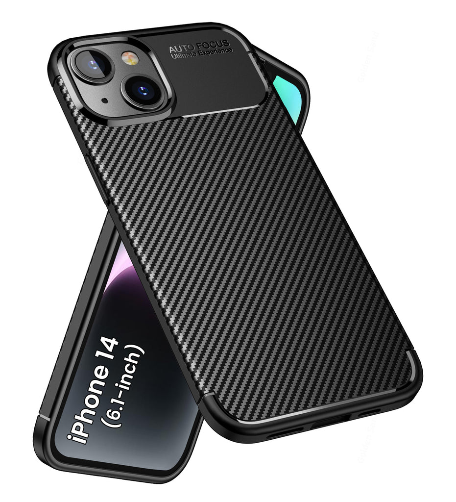 Aramid Fibre Series Shockproof Armor Back Cover for Apple iPhone 14, 6.1 inch, Black