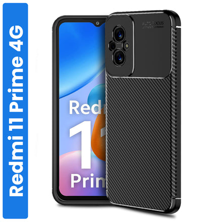 Redmi 11 Prime 4G (6.58 inch) Back Cover | Aramid Fiber Series, Black