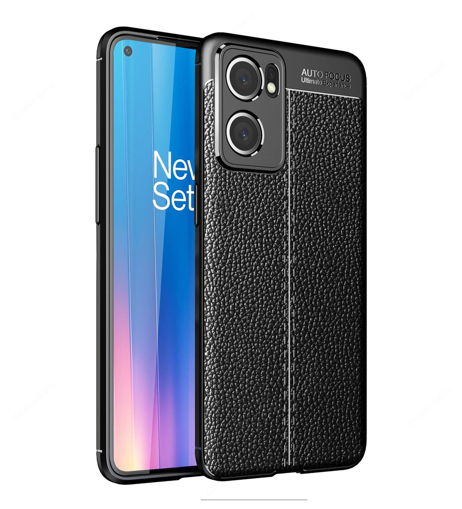 Leather Armor TPU Series Shockproof Armor Back Cover for OnePlus Nord CE 2 5G, 6.43 inch, Black