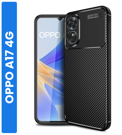 Aramid Fibre Series Shockproof Armor Back Cover for OPPO A17 4G, 6.56 inch, Black