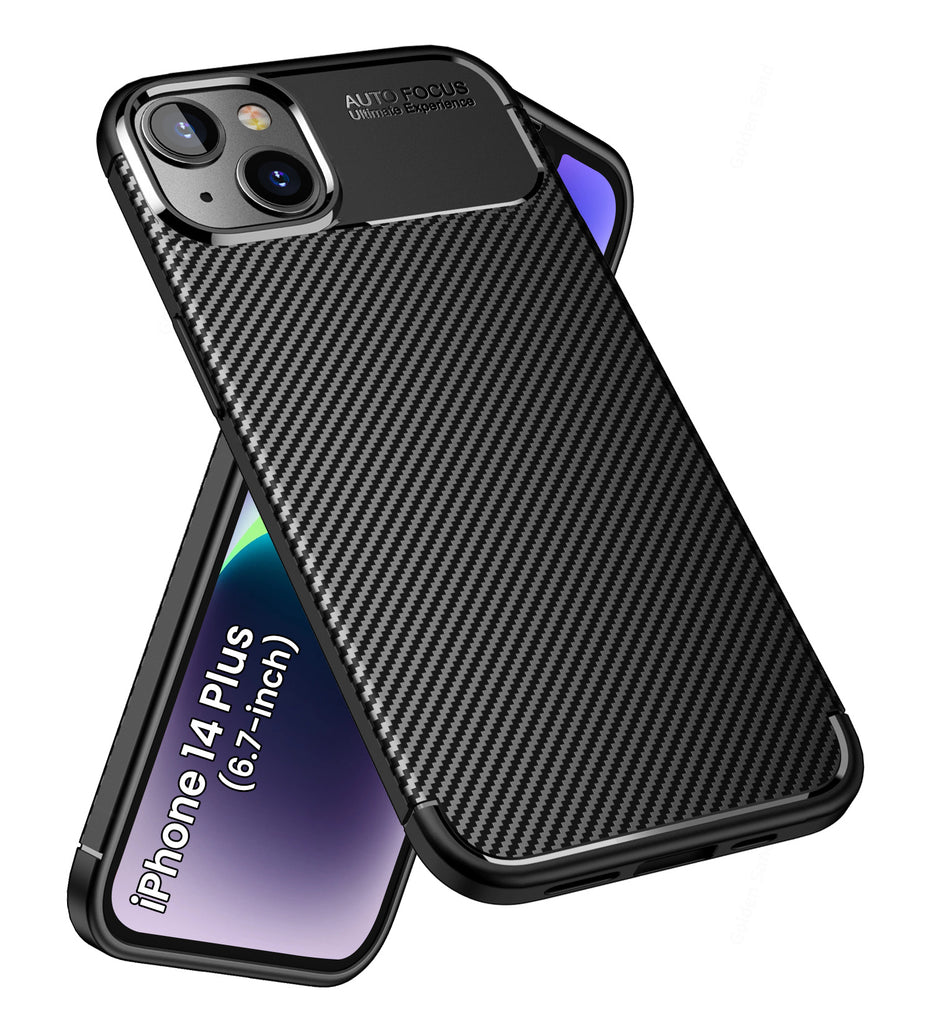 Aramid Fibre Series Shockproof Armor Back Cover for Apple iPhone 14 Plus, 6.7 inch, Black