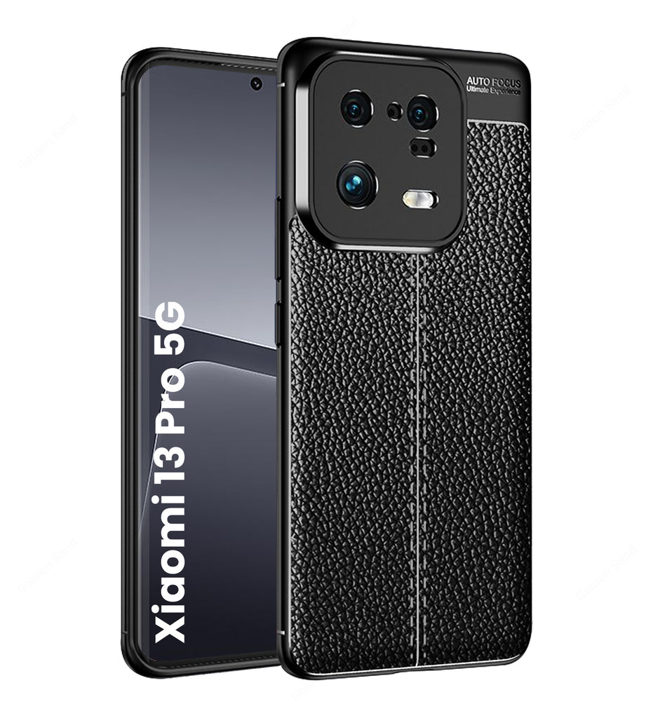 Leather Armor TPU Series Shockproof Armor Back Cover for Xiaomi 13 Pro 5G, 6.73 inch, Black