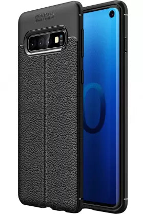 Leather Armor TPU Series Shockproof Armor Back Cover for Samsung Galaxy S10, 6.1 inch, Black