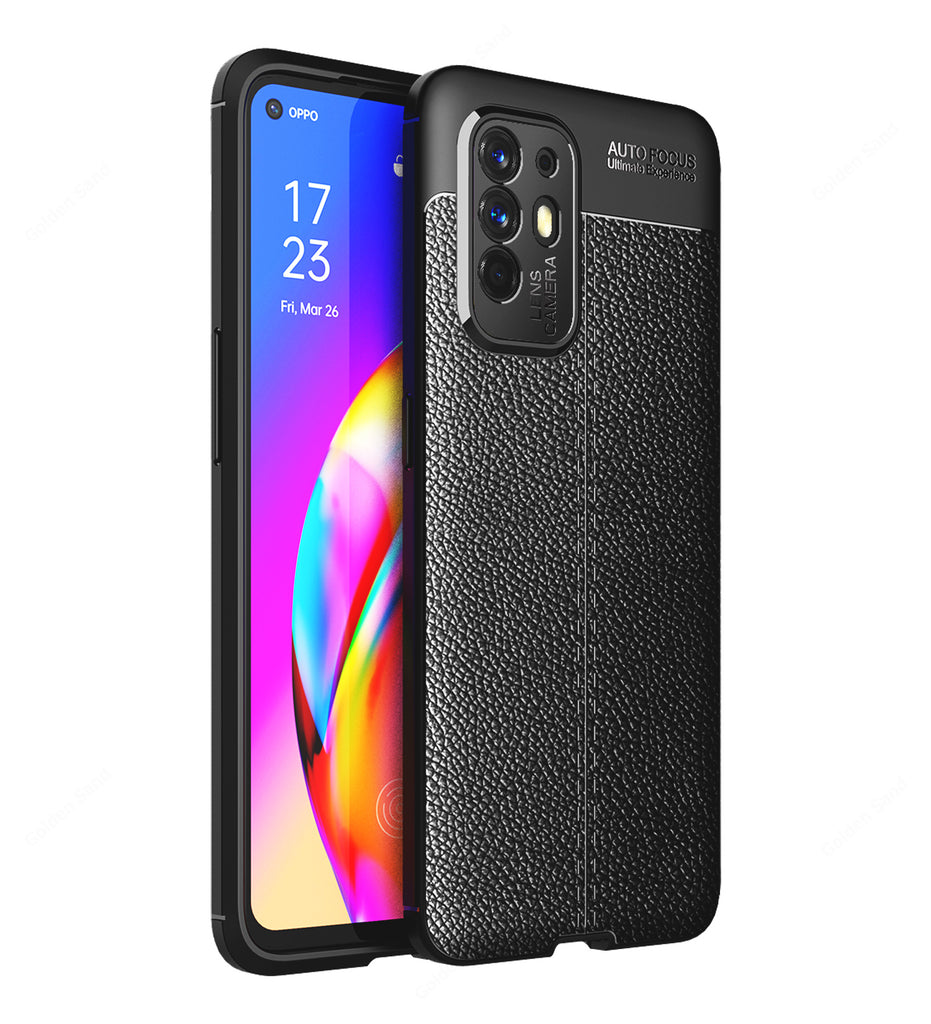 Oppo F19 Pro+ Plus , 6.43 inch Leather Texture Back Cover