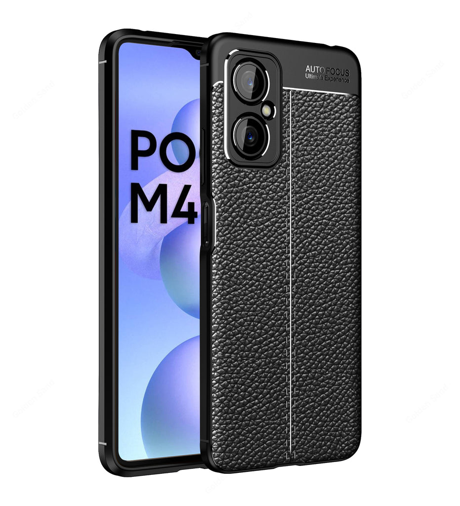 POCO M4 5G, 6.58 inch Leather Texture Back Cover