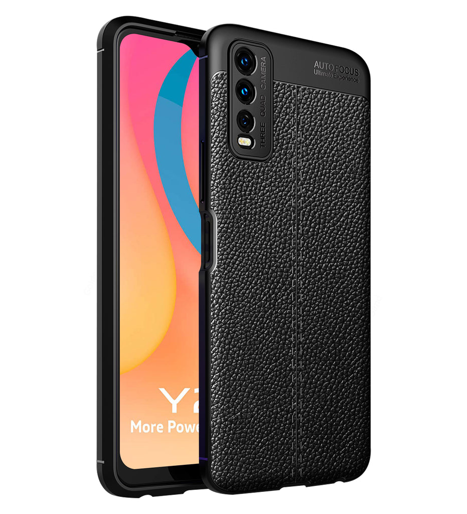 Vivo Y20 Leather Texture Back Cover