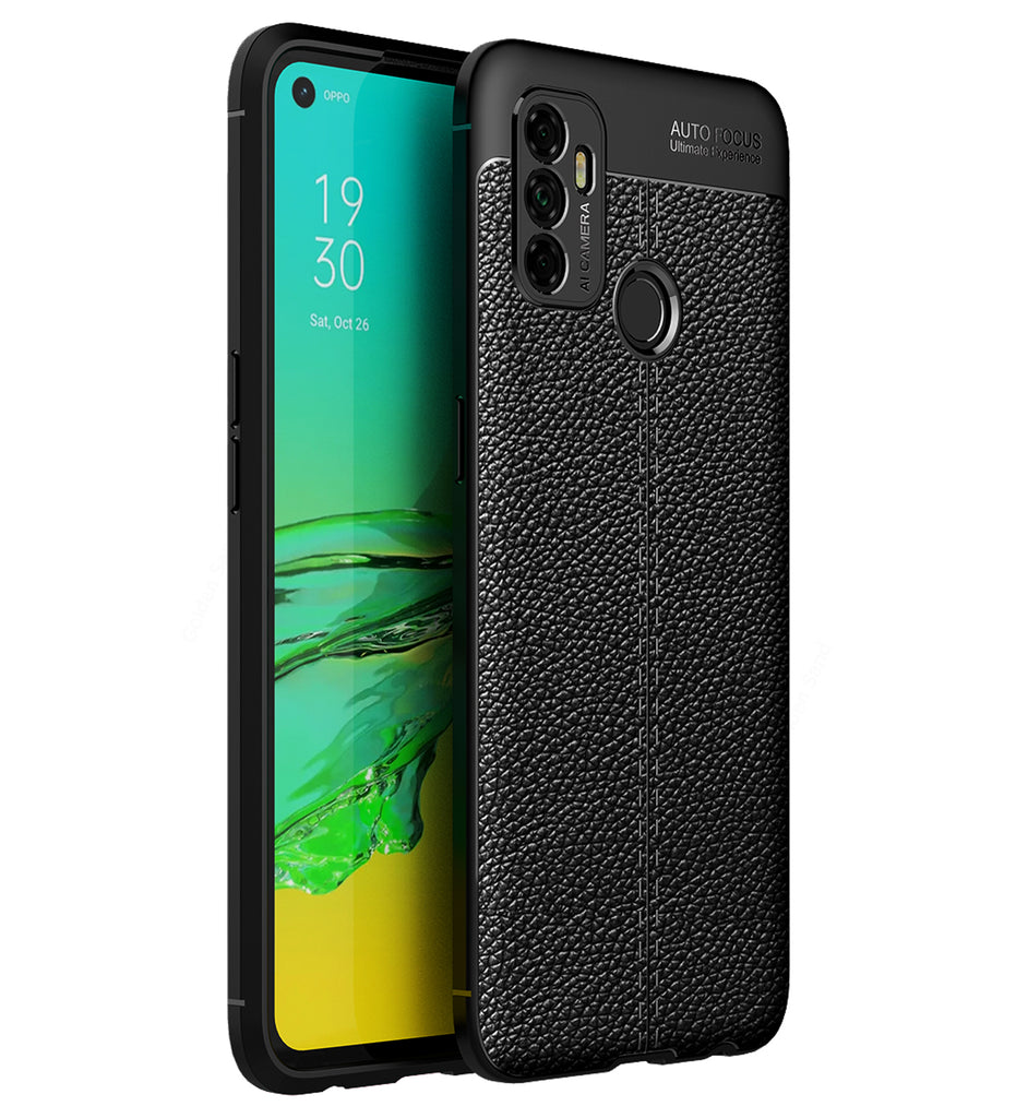 Oppo A53 Leather Texture Back Cover