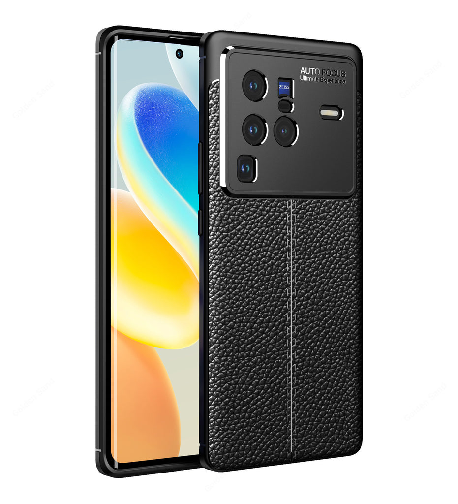 Vivo X80 Pro, 6.78 inch Leather Texture Back Cover