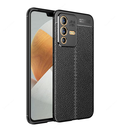 Vivo V23 5G, 6.44 inch Leather Texture Back Cover