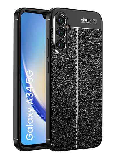 Samsung Galaxy A34 5G, 6.4 inch Leather Texture Back Cover