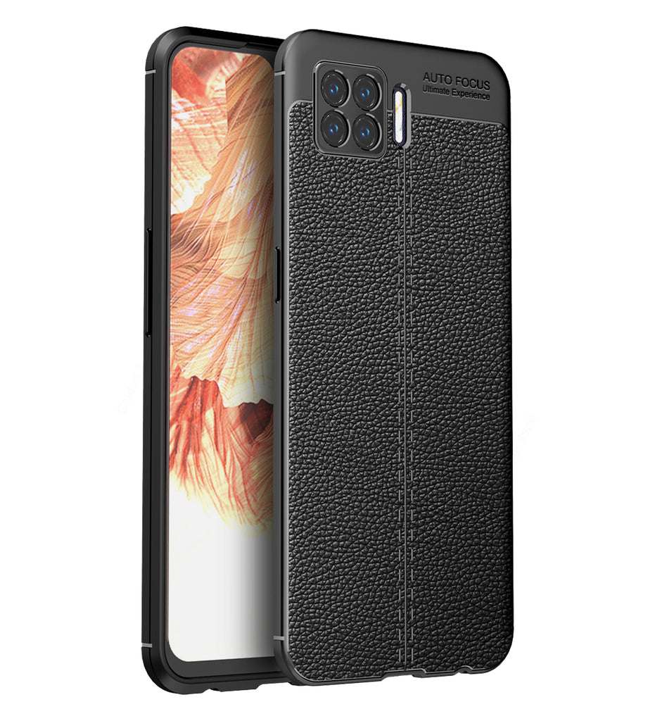 Oppo F17 Leather Texture Back Cover