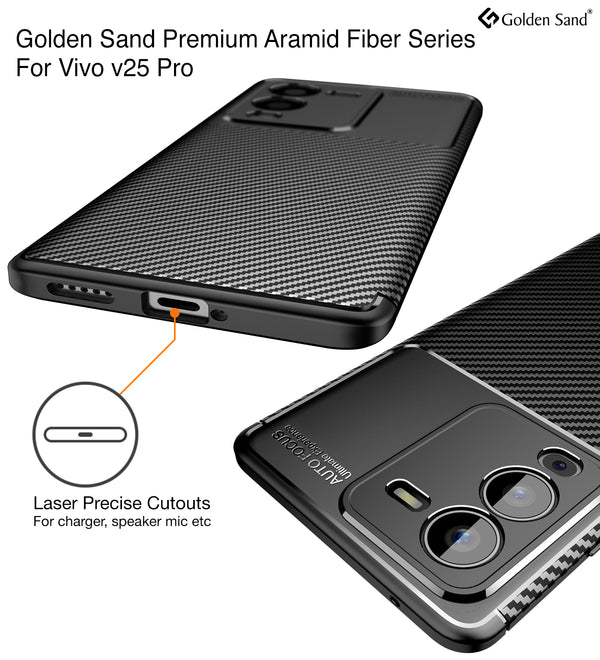 Vivo V25 Pro 5G (6.56 inch) Back Cover | Aramid Fiber Series, Black