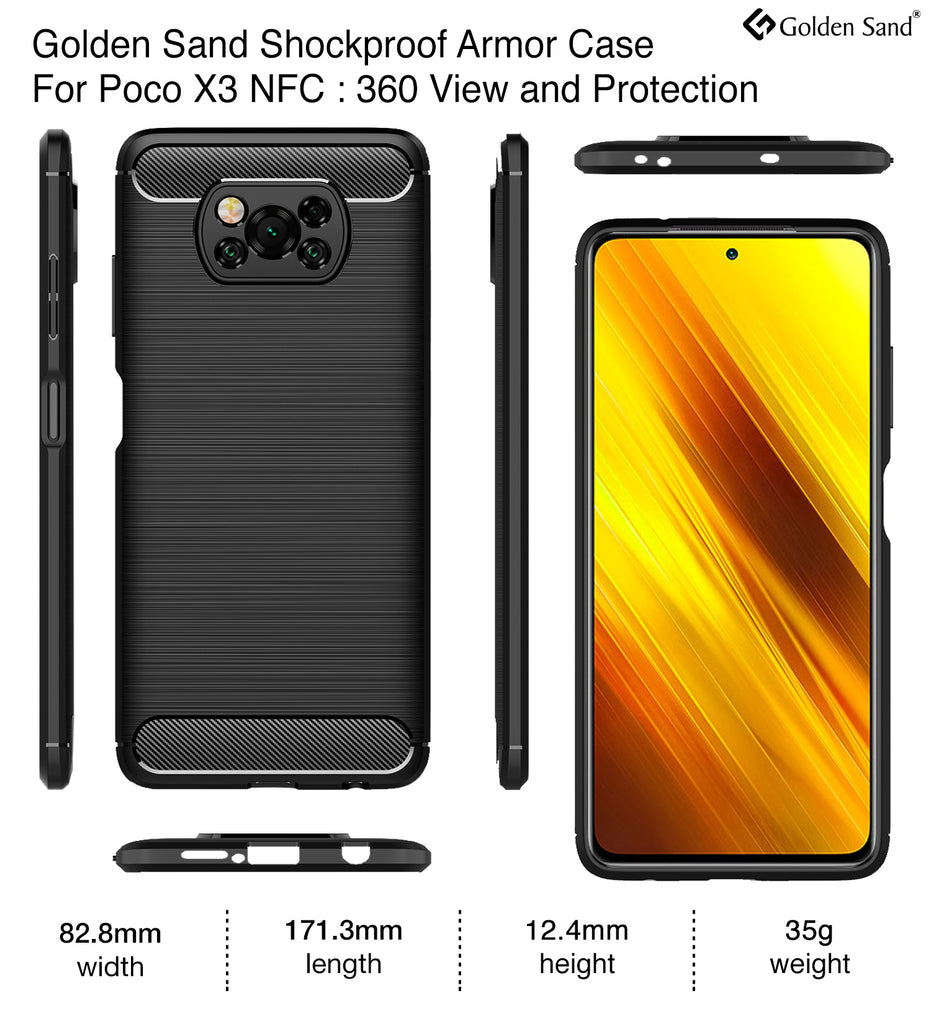Carbon Fibre Series Shockproof Armor Back Cover for Poco X3 Pro