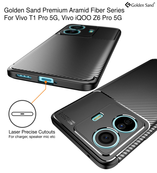 Vivo T1 Pro 5G, iQOO Z6 Pro 5G (6.44 inch) Back Cover | Aramid Fiber Series, Black