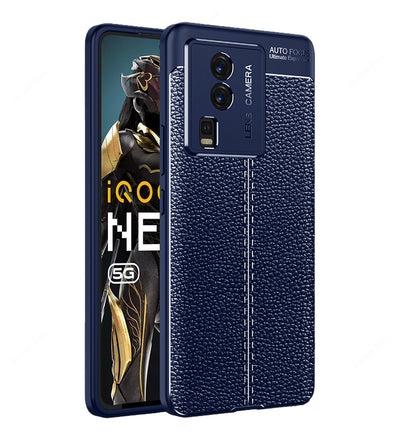 iQOO Neo 7 5G, iQOO Neo 7 Pro 5G (6.78 inch) Back Cover | Vegan Leather Series, Blue
