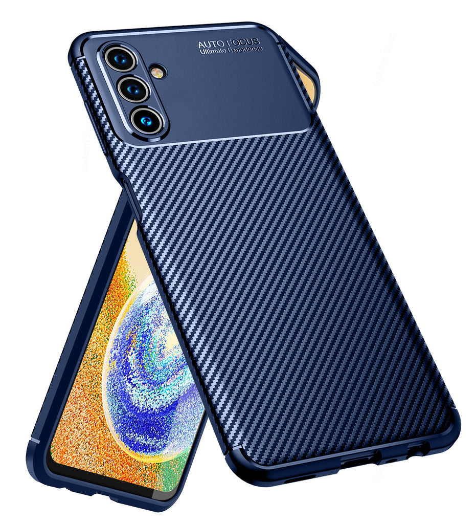 Aramid Fibre Series Shockproof Armor Back Cover for Samsung Galaxy A04s, 6.5 inch, Blue