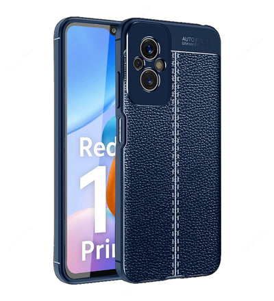 Redmi 11 Prime 4G (6.58 inch) Back Cover | Vegan Leather Series, Blue