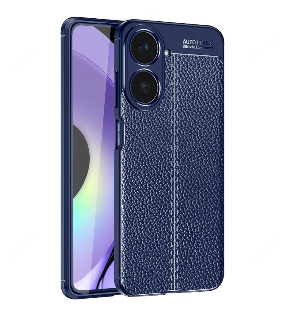 Leather Armor TPU Series Shockproof Armor Back Cover for realme 10 Pro 5G, 6.72 inch, Blue