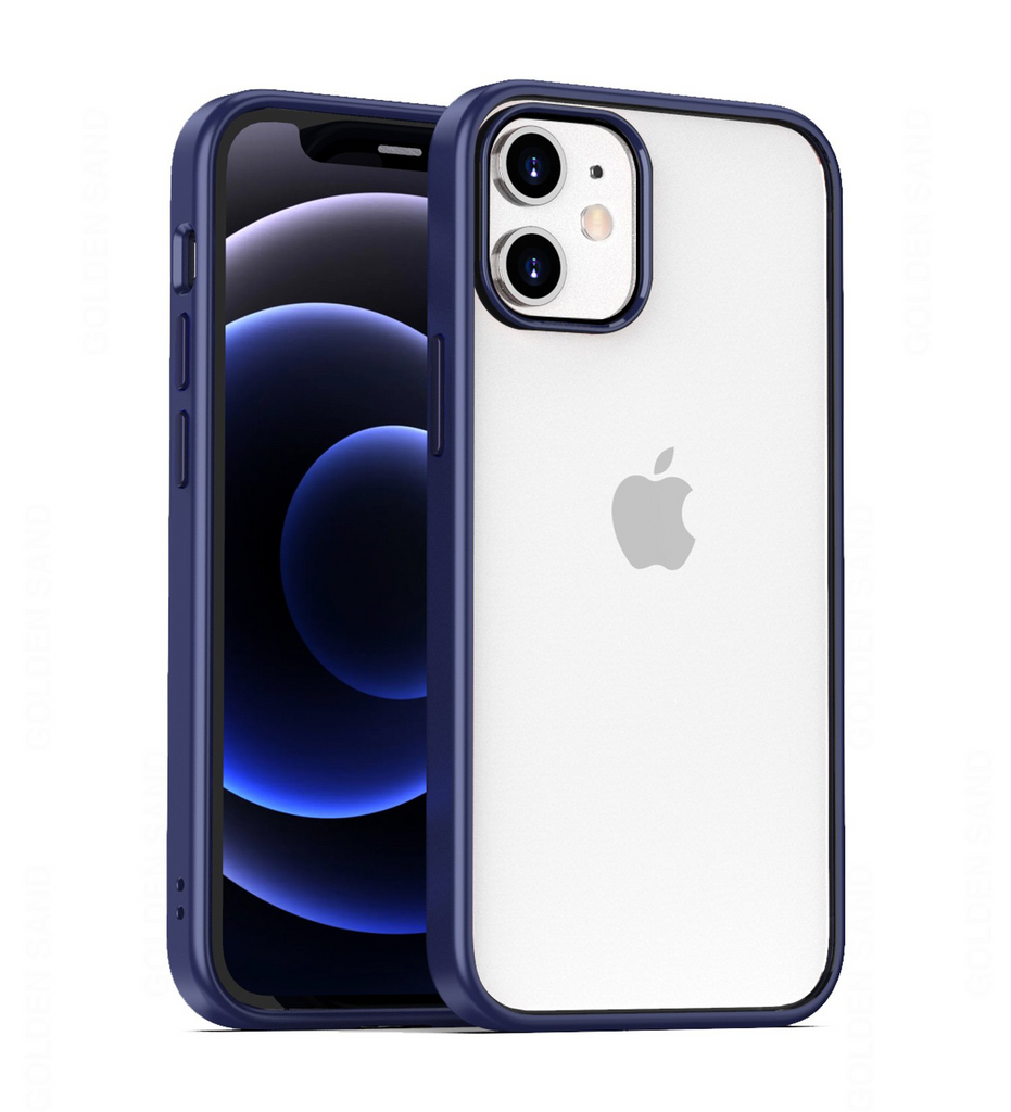 Simply Clear Series Hybrid Transparent Back Cover for Apple iPhone 12, Blue