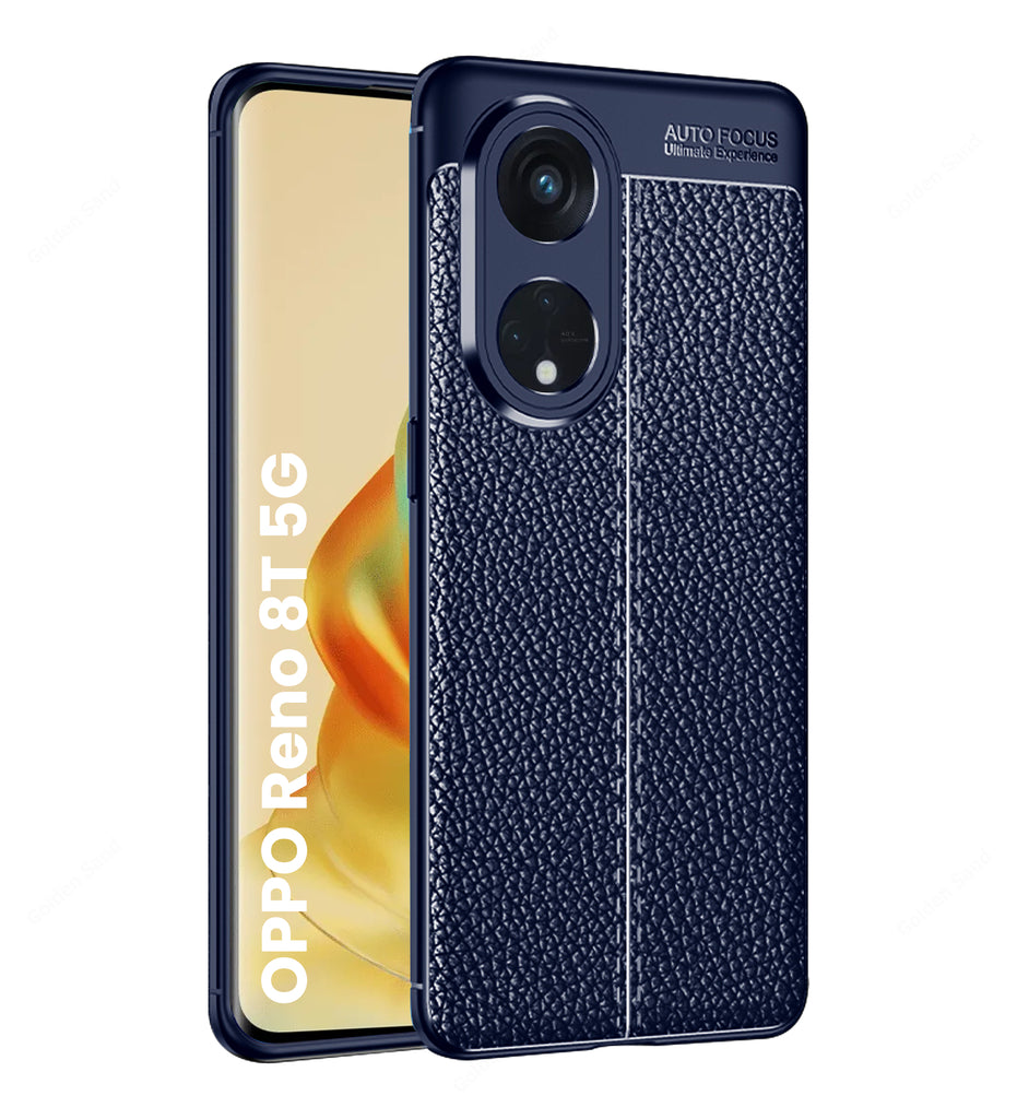 Leather Armor TPU Series Shockproof Armor Back Cover for Oppo Reno 8T 5G, 6.7 inch, Blue