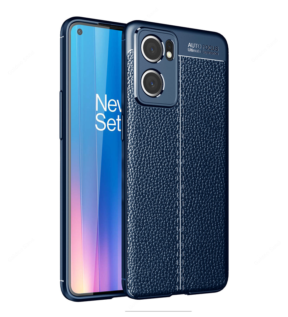 Leather Armor TPU Series Shockproof Armor Back Cover for OnePlus Nord CE 2 5G, 6.43 inch, Blue