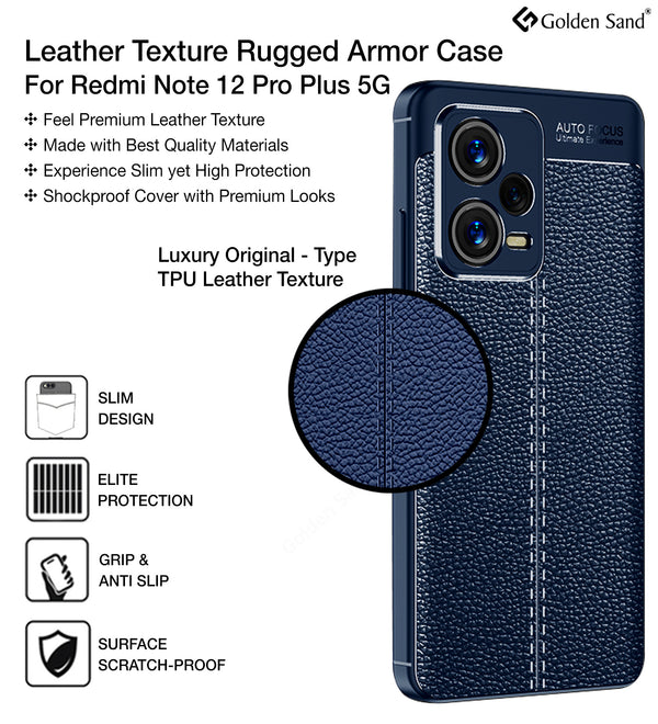 Redmi Note 12 Pro+ Plus 5G (6.67 inch) Back Cover | Vegan Leather Series, Blue