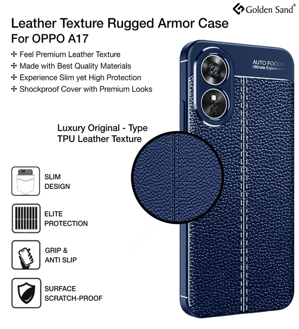 OPPO A17 4G (6.56 inch) Back Cover | Vegan Leather Series, Blue