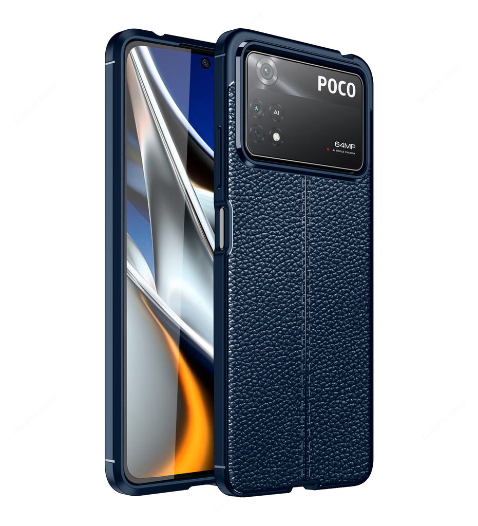 POCO X4 Pro 5G, 6.67 inch Leather Texture Back Cover
