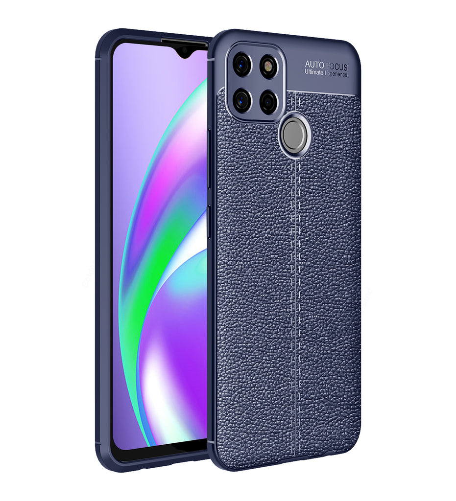 Realme C12 Leather Texture Back Cover