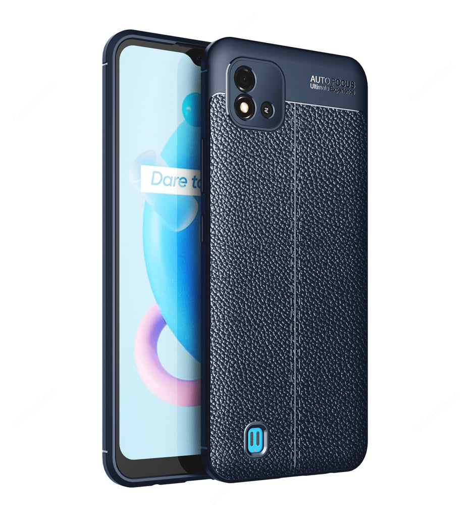 Realme C20, 6.5 inch Leather Texture Back Cover