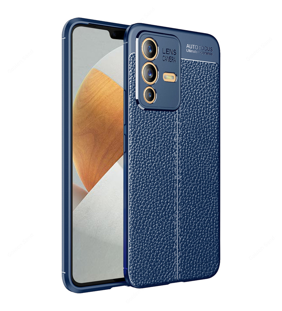 Vivo V23 5G, 6.44 inch Leather Texture Back Cover