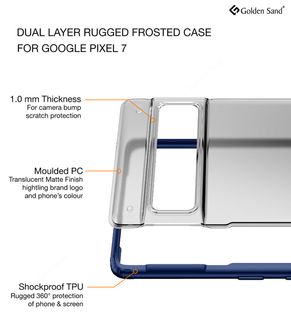 Google Pixel 7 5G (6.3 inch) Back Cover | Rugged Frosted Series, Blue
