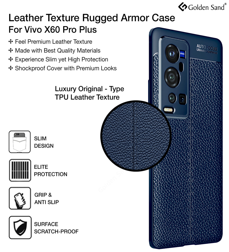 Vegan Leather Rugged Flexible TPU Series Shockproof Armor Back - Main Image