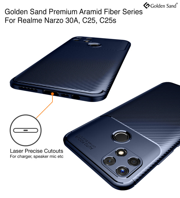 Realme Narzo 30A, Realme C25, Realme C25s (6.5 inch) Back Cover | Aramid Fiber Series, Blue