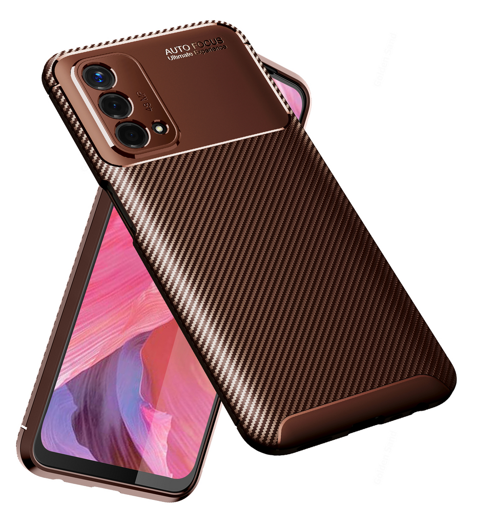 Aramid Fibre Series Shockproof Armor Back Case for Oppo A74 5G, 6.5 inch, Brown
